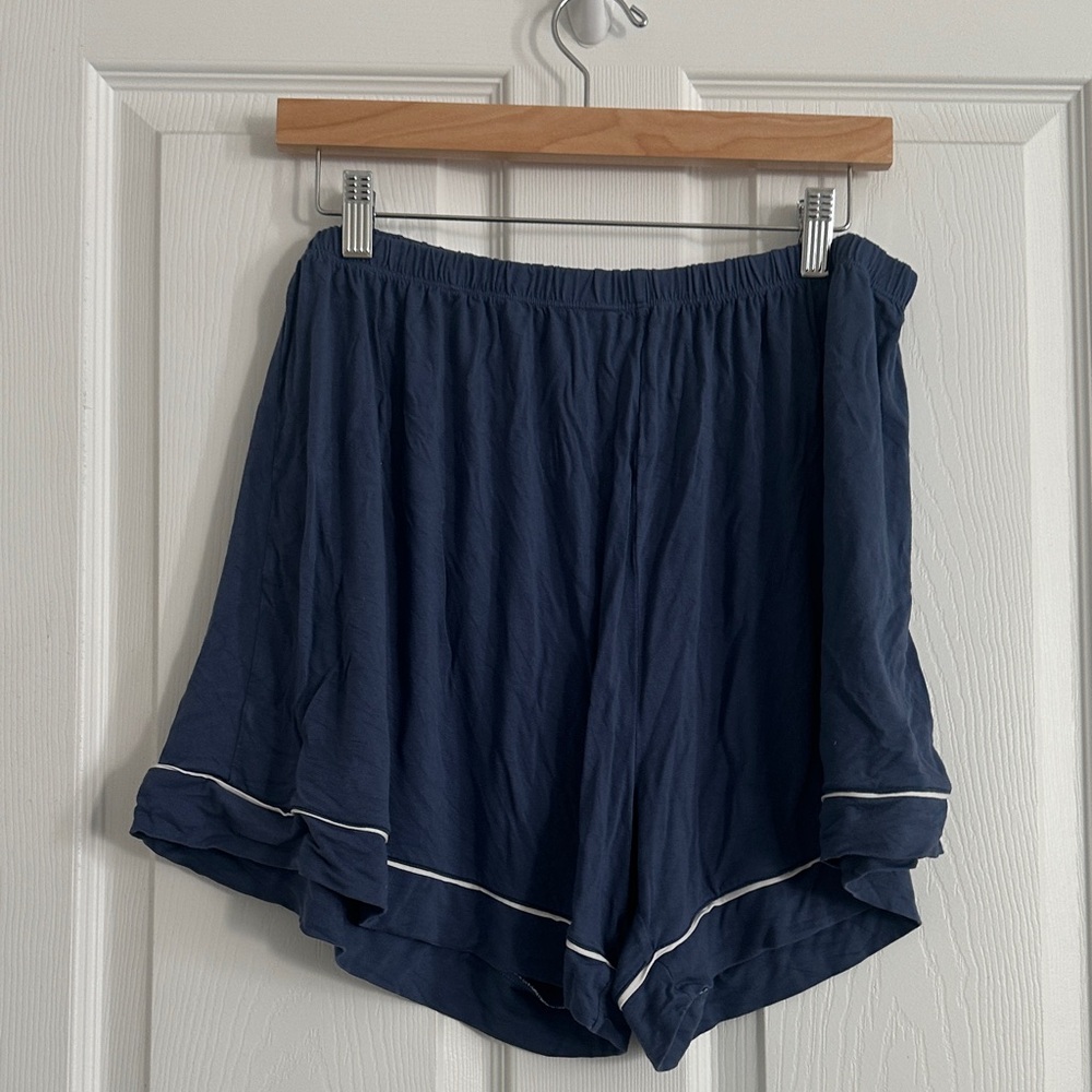 Little Sleepies Blue Button Down Pajama Shirt and Shorts - Picture 5 of 12